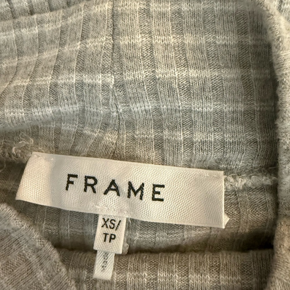 Frame Denim Light Gray and White stripe Knit Top - Picture 2 of 7